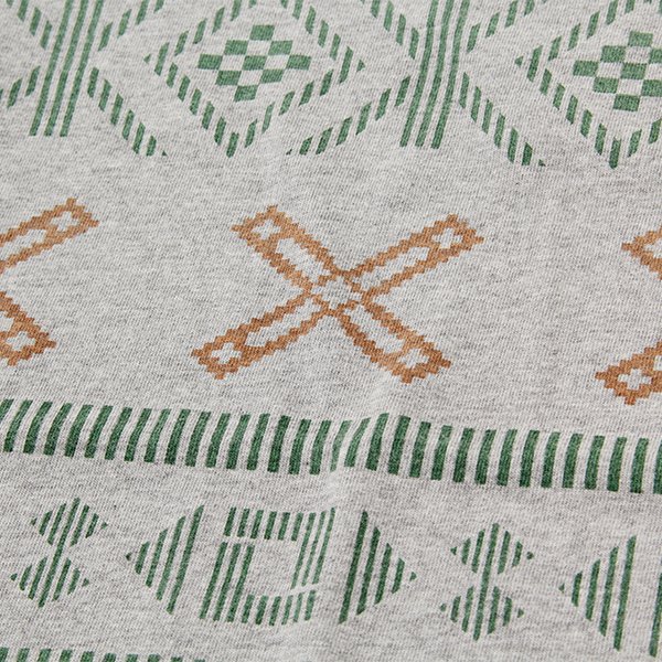 画像2: ダッパーズ　DAPPERS   "Aztec Print Design Crew Neck Tee Special Sewing  "[L.GREY] LOT1560 (2)