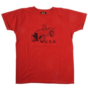 画像: ダッパーズ　DAPPERS 　Military Crew Neck Tee Standard Sewing  "U.S.N"[RED] LOT1631