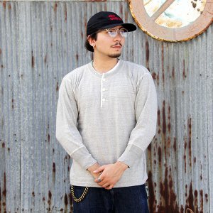 画像: DAPPERS　ダッパーズ　 "Classical Henley Neck Long Sleeve Tee Special Sewing Model" [ GRAY]LOT1577