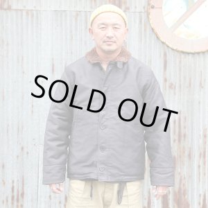 画像: ウエアハウス  　WAREHOUSE  ” N-1 WINTER JACKET(BLUE JUNGLE CLOTH) NAVY BLUE (NXss-23181) プリント有”　[NAVY]  Lot 2181