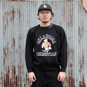 画像: ダッパーズ　DAPPERS  3.0mm Binder Crew Neck Sweat Flocky Print Design Model  [BLACK]LOT1814 