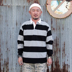 画像: JACKSON MATISSE ” RUGBY Shirt ”[BLACK×GREY] 