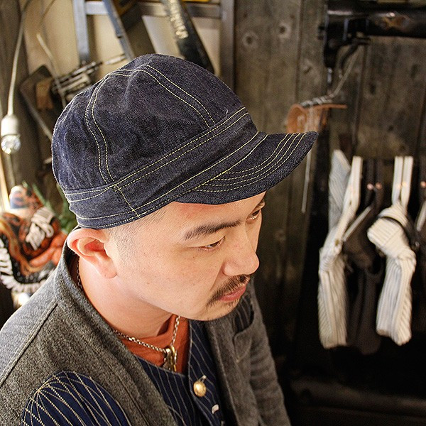 ワンピースオブロック キャップ One Piece Of Rock Original Denim Cap Shiner 13 5oz Indigo Denim Fortyniners American Clothing Shop