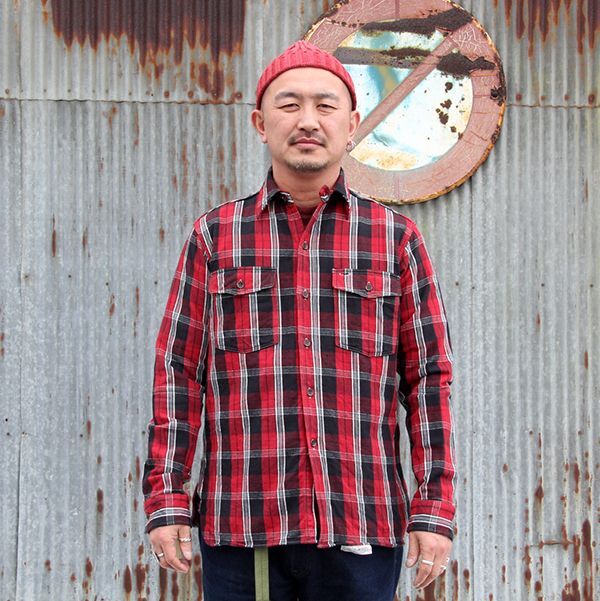 ウエアハウス WAREHOUSE Lot 3022 FLANNEL SHIRTS WITH CHINSTRAP G柄